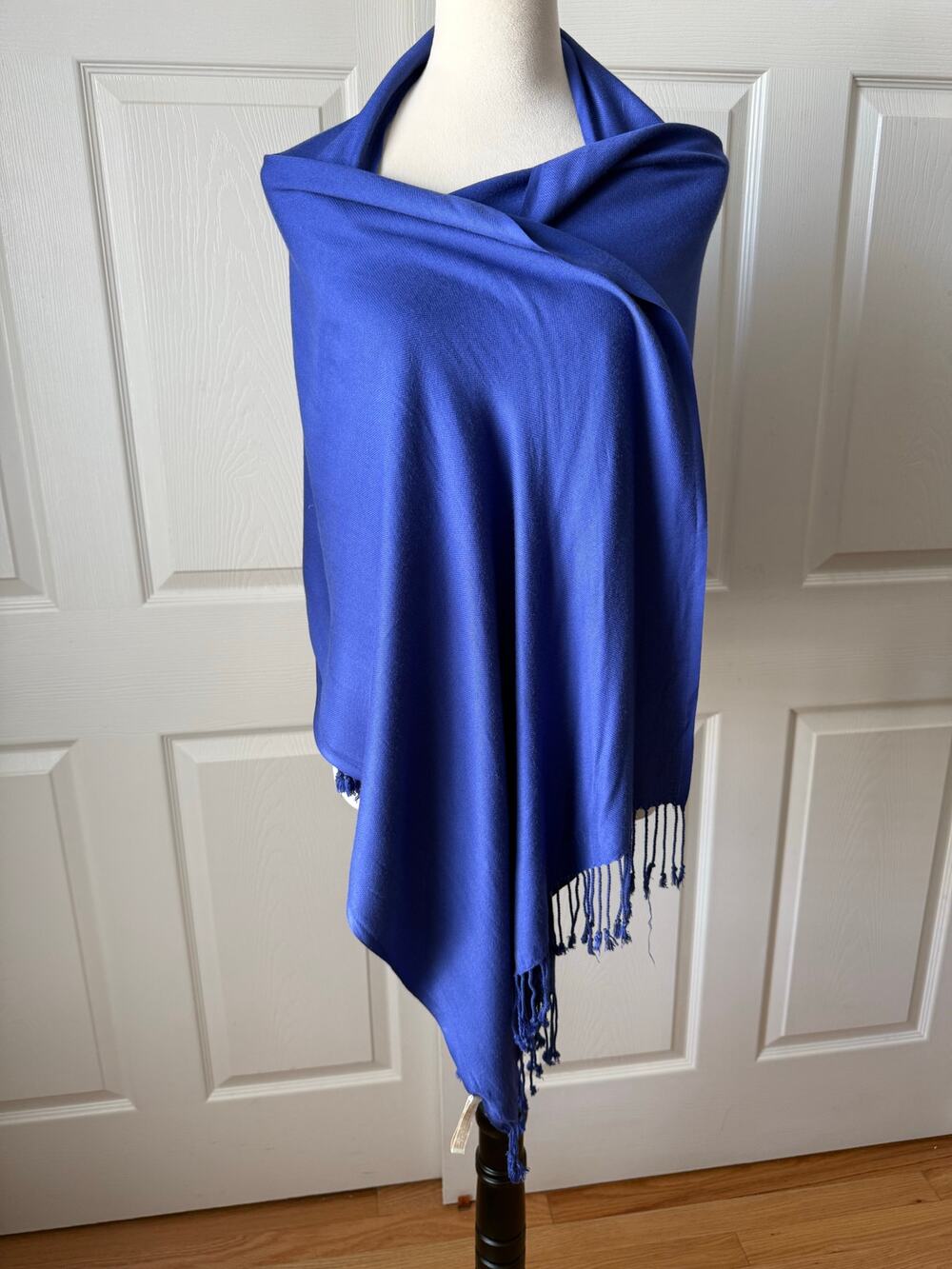 Collection 18 Royal Blue Viscose Shawl Wrap Fringe 68” x 21” Coastal Vacation